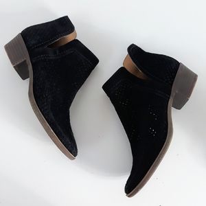 Lucky Brand Black Baley Preforated Ankle Boots